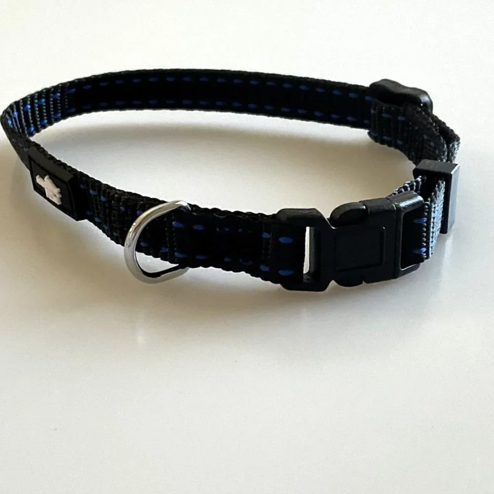 2 PACK ADJUSTABLE QUICK RELEASE DOG COLLAR BLUE